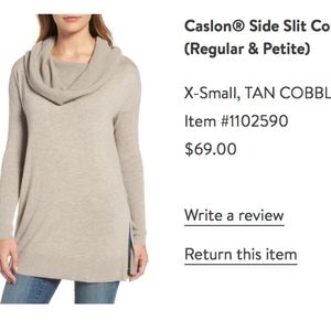 NWOT* Nordstrom TAN Convertible Cowl Neck Tunic